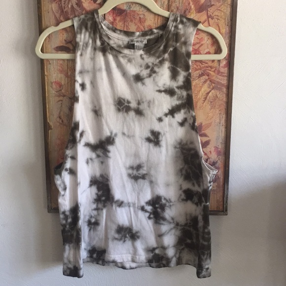 FOREVER 21 IVORY OLIVE TIE DYE MUSCLE TANK TOP S - Picture 4 of 12